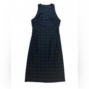 Banana Republic Green Plaid Midi Dress
